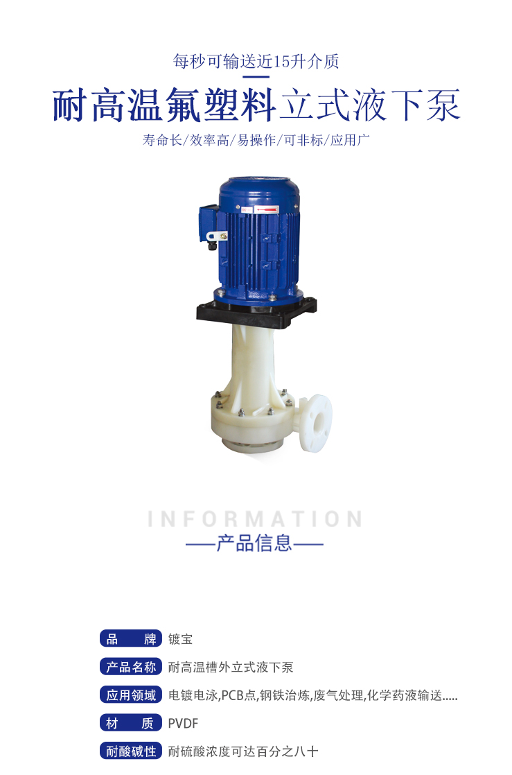 可空转氟塑料立式泵